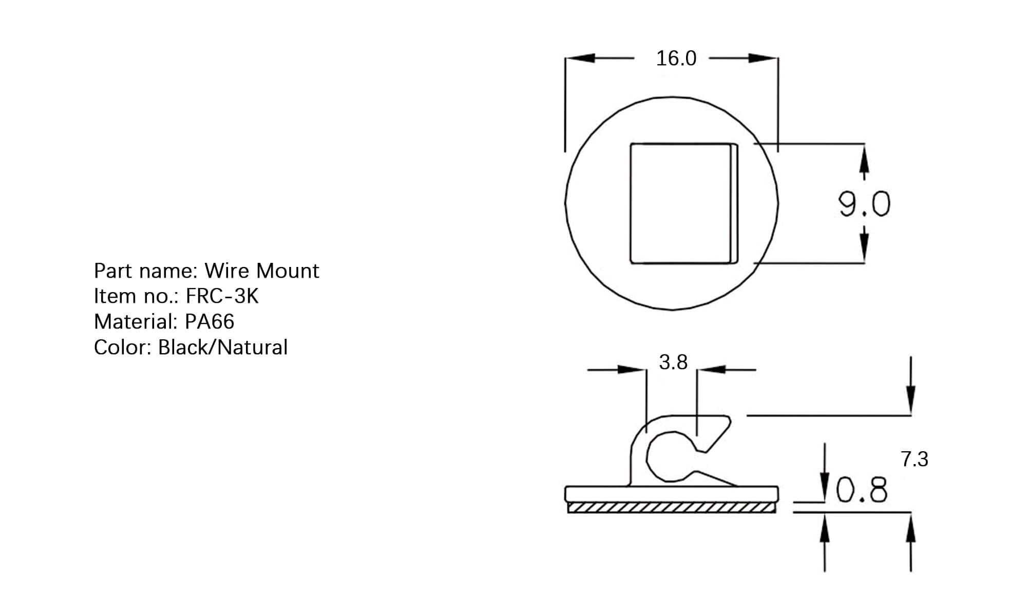 Plastic Wire Mount FRAC-3K